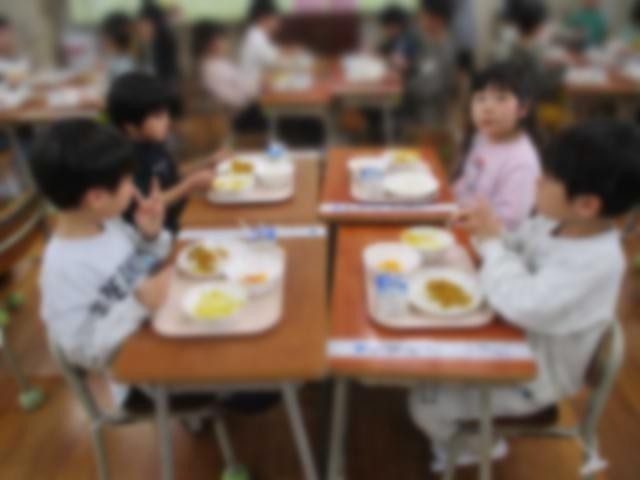 初めての給食