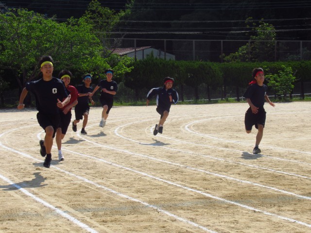 リレー競技のリハーサル